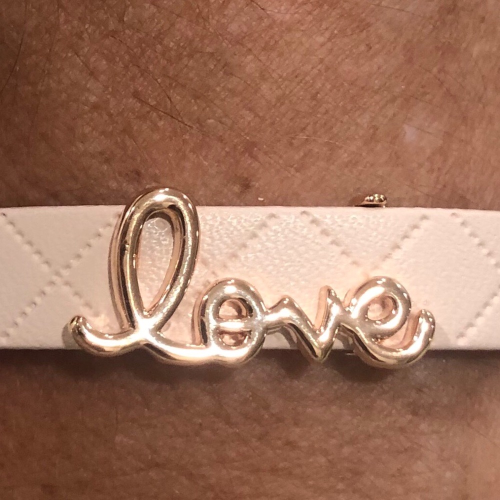 Stella & Dot band bracelet and love charm
